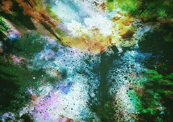 カラフルな煙が渦巻く抽象的な背景