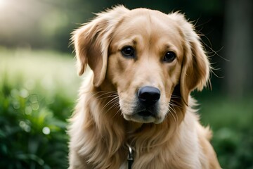 : "Golden Companion: Majestic Golden Retriever Dog Portrait"