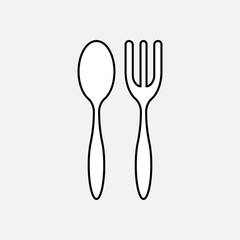 Spoon and Fork Icon. Restaurant, Canteen. Food Court, Culinary Center Symbol. Applied for Design, Presentation, Website or, Apps Elements – Vector.     