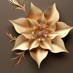 Fototapeta premium Mesmerizing Golden Flower Stunning 3D Abstract Illustration
