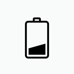 Battery Icon - Vector, Power Sign and Symbol for Design, Presentation, Website or Apps Elements.