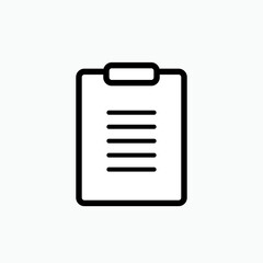 Clipboard Icon. Paper Holder Board. Check Results, Job Monitoring Symbol - Vector.     