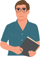 Male Teacher Education Academic Speech Illustration Graphic Cartoon Art
