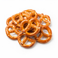 Fototapeta premium Pretzels on a white background.