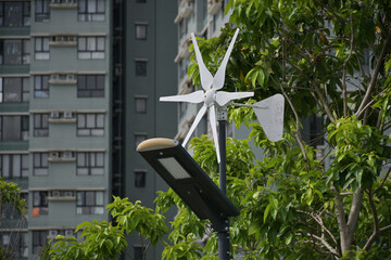 Small-scale wind-powered lighting system in playgrounds in Hong Kong