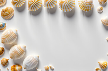 Coastal Elegance: Stylish Seashell Composition in Varied Hues