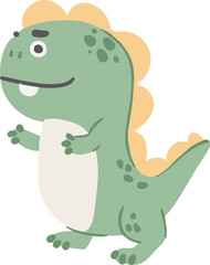 Tyrannosaurus Rex . Dinosaur cartoon character . Hand drawn style . PNG .