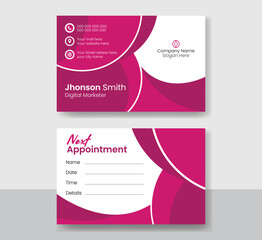 Business modern Appointment card design template