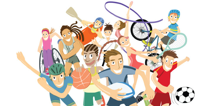 Set of athletes of different sports. vector illustration.