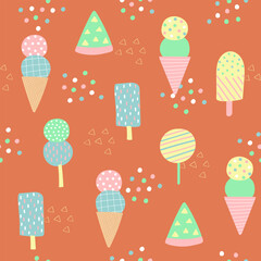 Seamless patterns, hand-drawn style