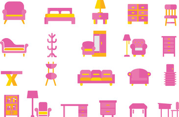 set of furniture icons