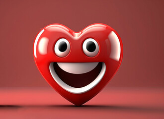 Smile Red Heart On Red Background World Smile Day