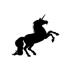 Obraz na płótnie Canvas Mythology illustrations of unicorns silhouette. Element for creating design and decoration.