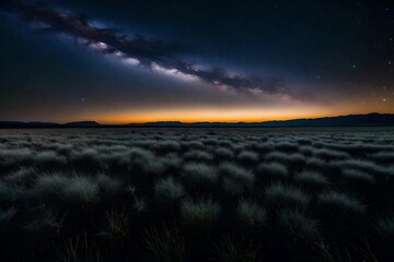 Vast Plains Under a Starlit Sky, scene of expansive plains under a blanket of twinkling stars