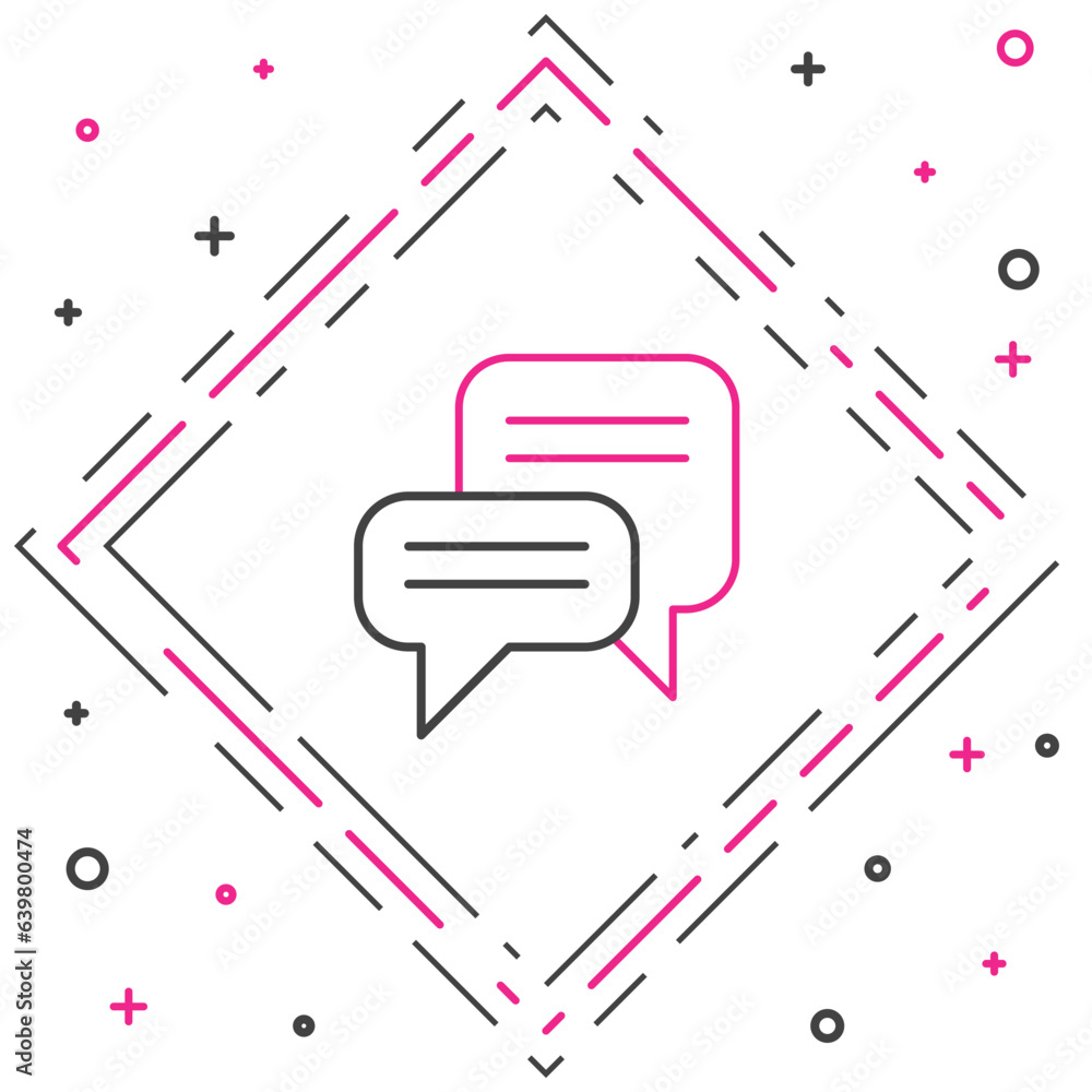 Poster line speech bubble chat icon isolated on white background. message icon. communication or comment ch