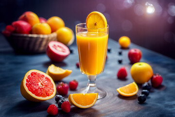 Arance con frutta nel bicchiere