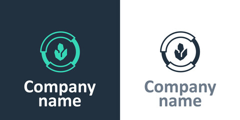 Logotype Agricultural soil test and results icon isolated on white background. Digital soil analysis. Logo design template element. Vector