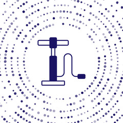 Blue Car air pump icon isolated on white background. Abstract circle random dots. Vector