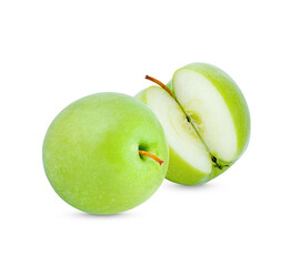 Fresh green apple isolated on transparent background (.PNG)