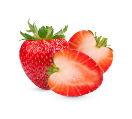 Strawberries isolated on transparent background (.PNG)