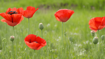 red flowers in field