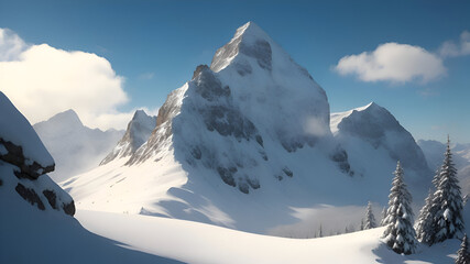Fototapeta na wymiar swiss mountains in the winter