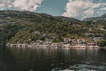 Fototapeta na wymiar lake in the mountains Lysefjord, Norway