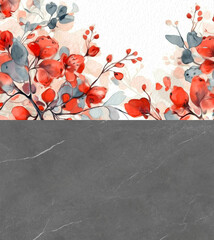 Seamless digital flower background pattern