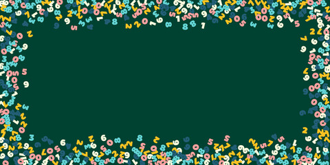 Falling pastel numbers. Math study concept with flying digits.