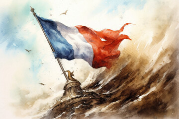 Blue, white, Red. The French flag