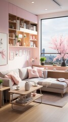 Serene 60sqm Apartment with Creamy Pink Aesthetics