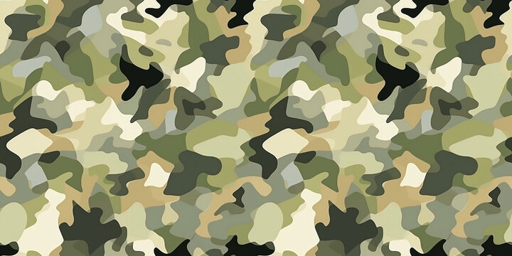 Olive green camouflage seamless pattern. Camo print fabric textile print. Tile military background.