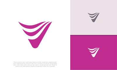 Initials V logo design. Initial Letter Logo. Innovative high tech logo template.	