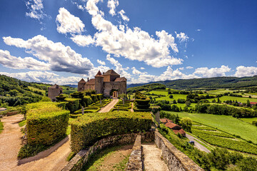 Fototapeta na wymiar Castles in France are beautiful and hot in summer