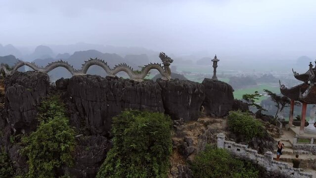 Lying Dragon on Limestone Mountains in Ninh Binh Vietnam.