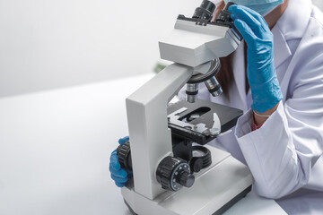 Scientists analyze samples and place them in glassware. Experimenting with liquid chemicals in a glassware lab drinking water research Water quality testing drinking water research