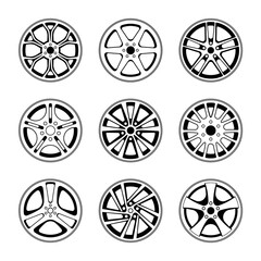 Car rim vector isolated on white background.