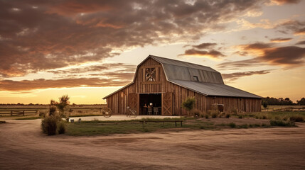 Beautiful rustic barn in a farm - Powered by Adobe