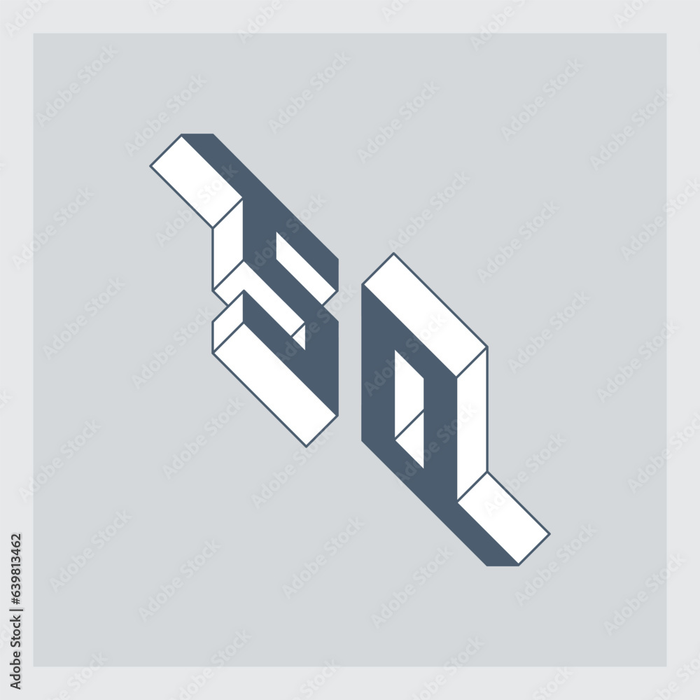 Poster s and o - monogram or logotype. isometric 3d font for design. three-dimension letters. so - 2-letter