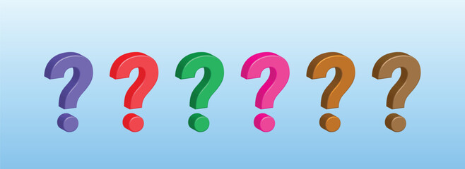 3d question mark vector