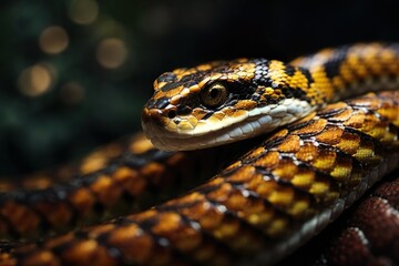 Obraz premium close up of a black headed snake