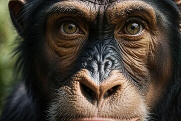 close up portrait of a chimpanzee