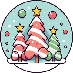 illustration chirstmas tree elements illustration.