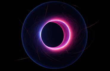 background desktop, an abstract image of an inner circle on a dark background, in the style of navy and magenta, double lines, animated gifs, sparse, angular linework, lightningwave, intricate patte  