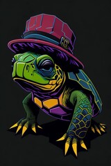 A detailed illustration of a Tortoise for a t-shirt design, wallpaper, and fashion