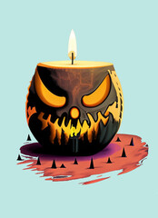 halloween pumpkin candle
