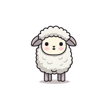 sheep cartoon isolated on white
