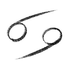 Cancer hand drawn zodiac sign astrology shape