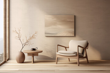 Luxurious minimalist living room space