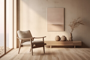 Luxurious minimalist living room space